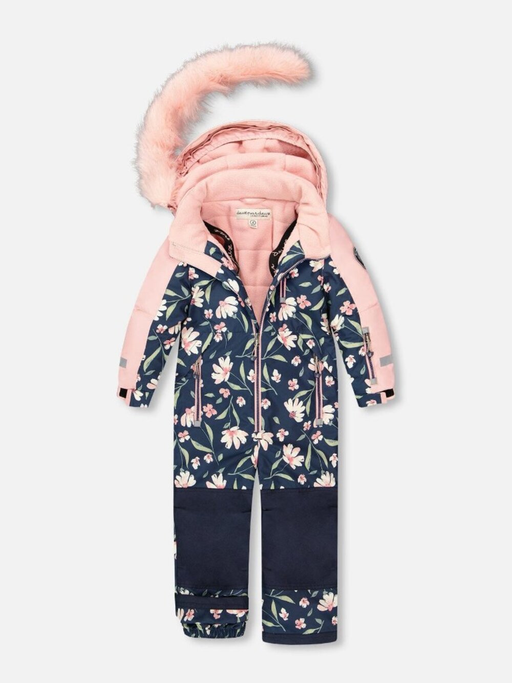 One-Piece Play Snowsuit Navy Flower Print - 10